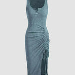 Bottom Drawstring Thread Dress Tight Skirt - EX-STOCK CANADA