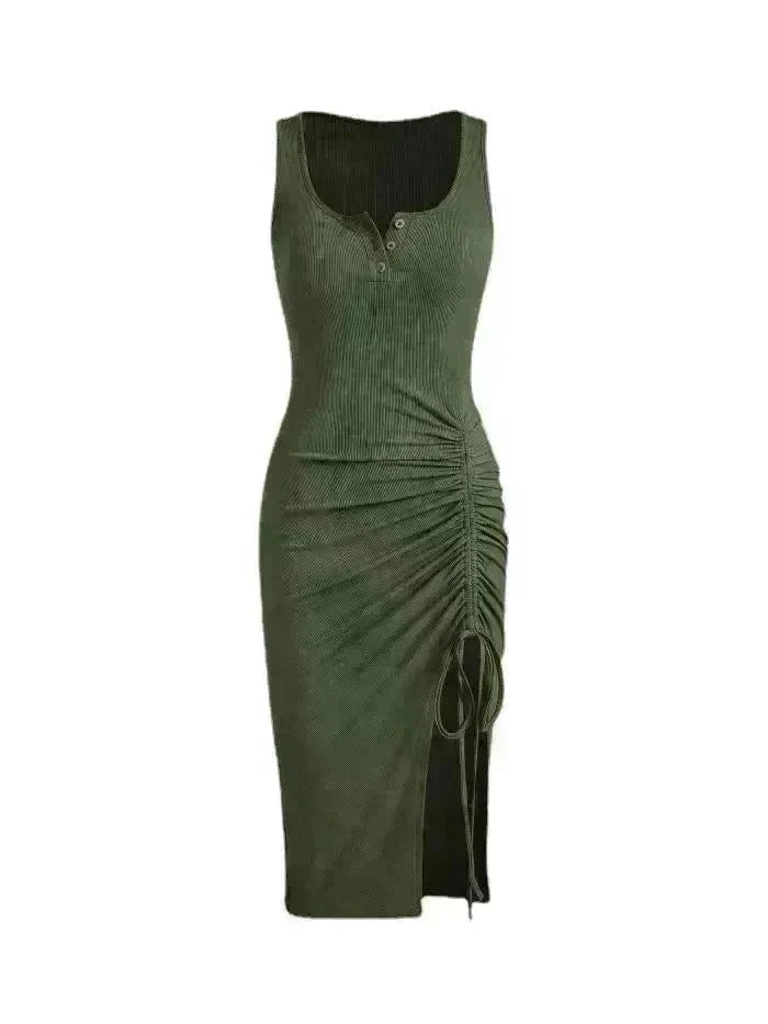 Bottom Drawstring Thread Dress Tight Skirt - EX-STOCK CANADA