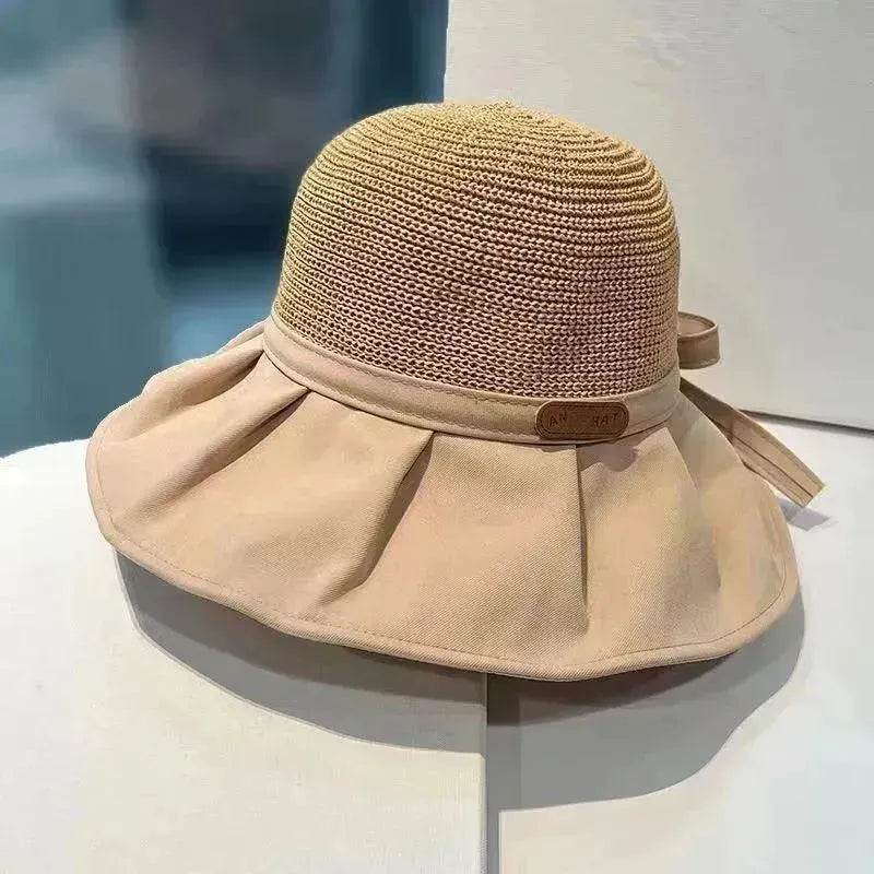 Bow Fisherman Hat Summer Straw Sunhat With Large Brim Anti-UV Sunshade And Face Protection Hat Outdoor - EX-STOCK Canada