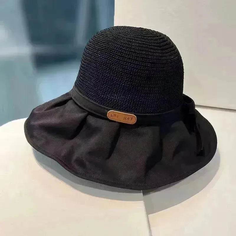 Bow Fisherman Hat Summer Straw Sunhat With Large Brim Anti-UV Sunshade And Face Protection Hat Outdoor - EX-STOCK Canada