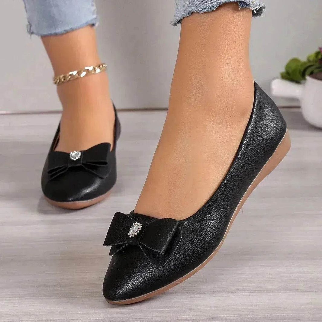Bowknot Flats Shoes Fashion Casual Pointed Toe Loafers For Women Lazy Shoes - EX-STOCK Canada