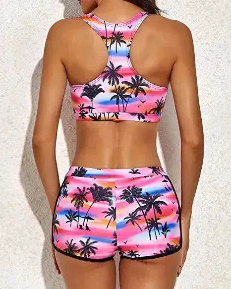 Boxer Three-piece Seaside Vacation Beach Swimsuit - EX-STOCK Canada