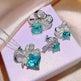 Bright Peacock Emerald Ring White Gold Plated - EX-STOCK CANADA