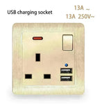 British Standard USB Wall Three-hole Power Strip Socket Panel - EX-STOCK CANADA