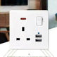 British Standard USB Wall Three-hole Power Strip Socket Panel - EX-STOCK CANADA