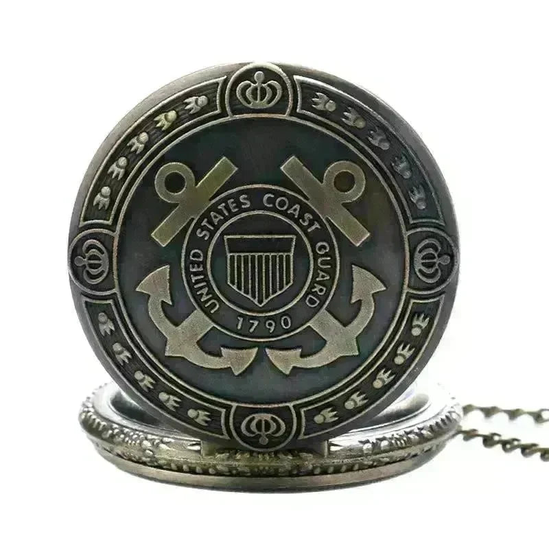 Bronze United States Coast Guard 1790 Theme Pocket Unisex Navy Watch. - EX-STOCK CANADA