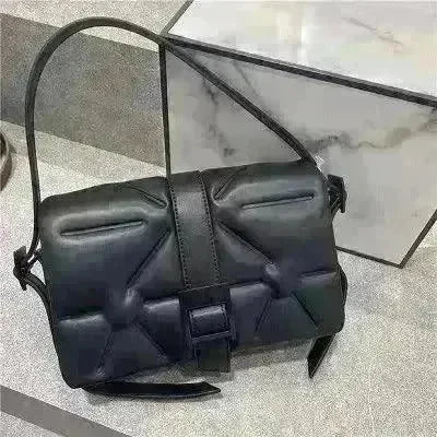 Business Commute Embossed Diamond Stripe Under arm Shoulder Handbag - EX-STOCK CANADA