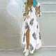 Button Fashion Print Long Sleeve Shirt Sexy Dress Women - EX-STOCK CANADA
