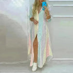 Button Fashion Print Long Sleeve Shirt Sexy Dress Women - EX-STOCK CANADA