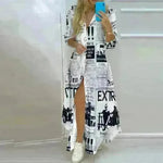 Button Fashion Print Long Sleeve Shirt Sexy Dress Women - EX-STOCK CANADA