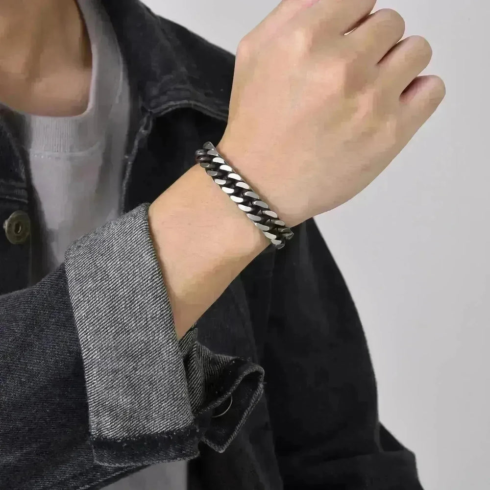 Stainless Steel Men's Ornament Vintage Cuban Link Chain Bracelet - EX-STOCK CANADA