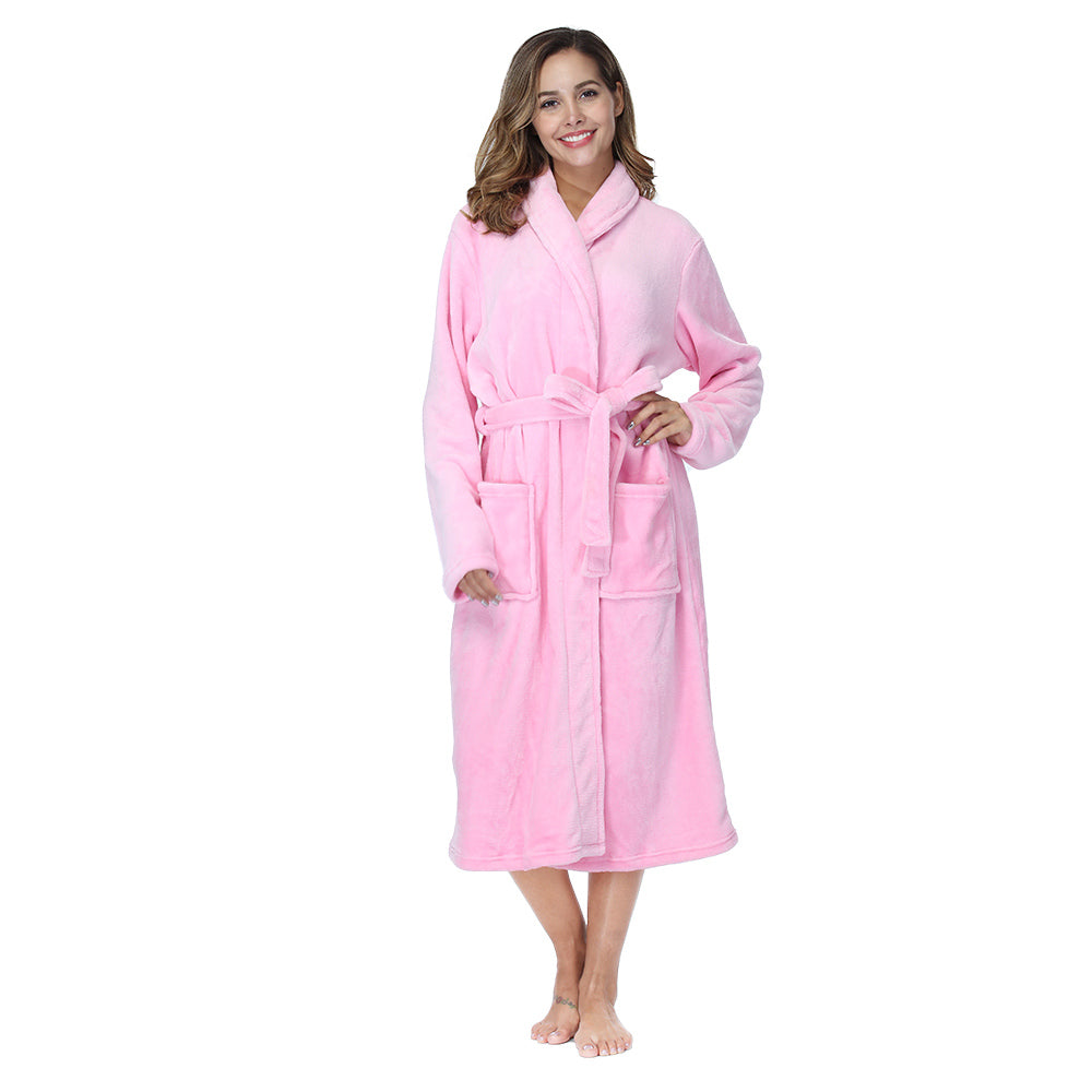 RONGTAI Womens Bathrobe Ladies Fleece Plush Warm Long Robes Fleece Nightgown Sleepwear EX-STOCK Canada 