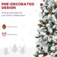 9-foot Pencil Snow Flocked Artificial Christmas Tree With 1350 Pine Realistic Branches, Pine Cones, Red Berries, Auto Open, Green EX-STOCK Canada 