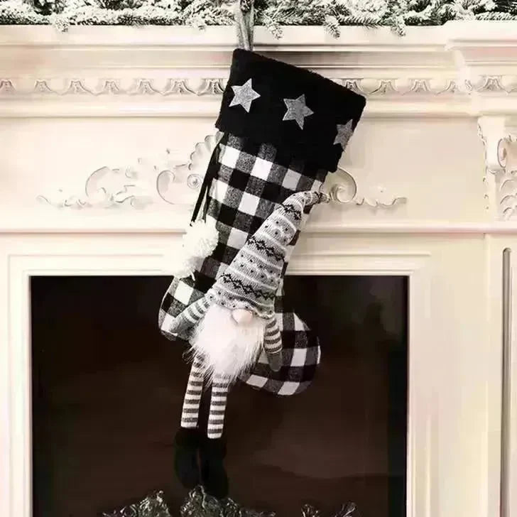 Red And Black Plaid Hanging Feet Stockings Christmas - EX-STOCK CANADA