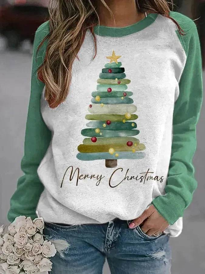 Christmas Tree 3D Digital Printing Women's Pullover Sweatshirt - EX-STOCK Canada