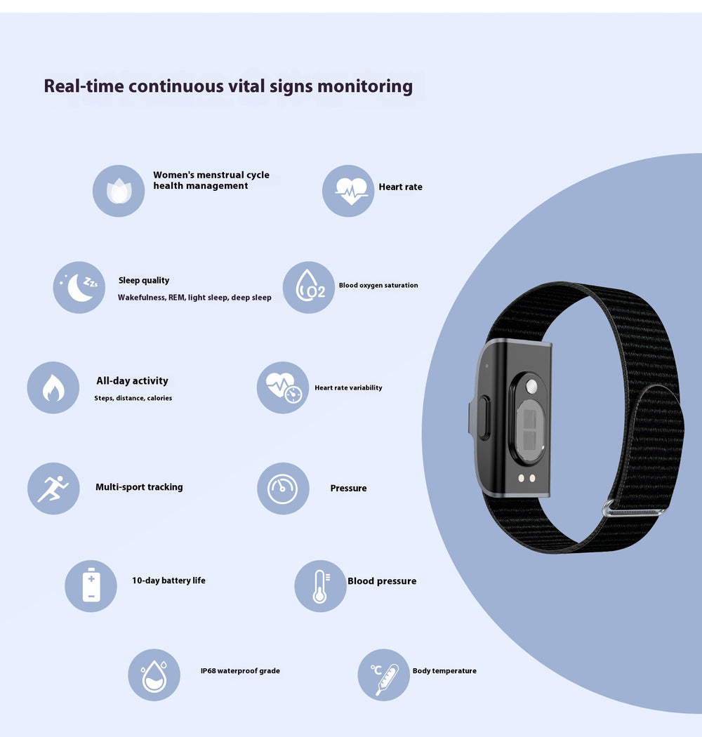 Smart Health Fitness Bracelet – Heart Rate, Blood Oxygen & Sleep Tracker | Black, Rose Gold, Silver