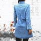 Long Sleeve Denim Button down Mini Dress Fashion Jeans Dress Women - EX-STOCK Canada