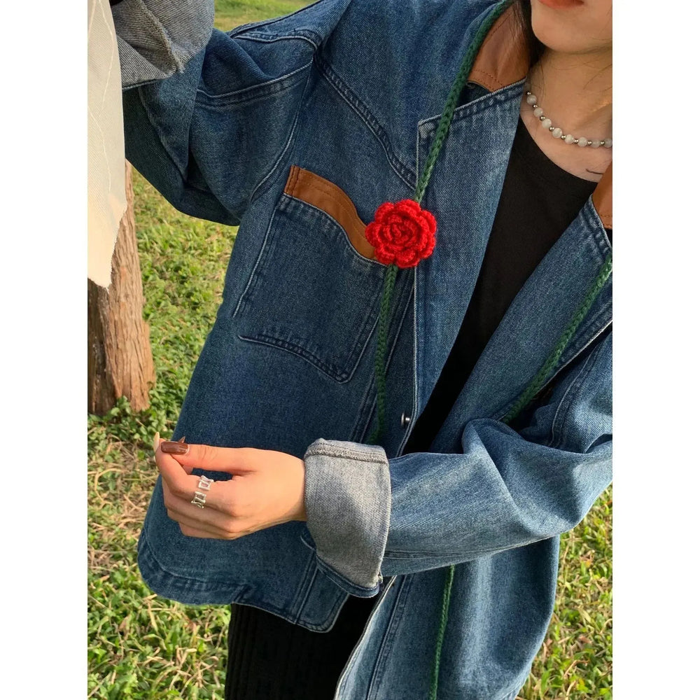 Casual Loose Oversized Lapel Unisex Cotton Denim coat Jacket L - EX-STOCK CANADA