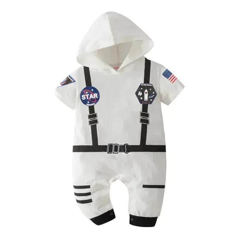 Space Suit Summer Long-sleeved Jumpsuit Holiday Pullover Clothes Baby boy Astronaut costume - EX-STOCK Canada