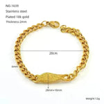 Fashion Stainless Steel Cuban Link Chain Bracelet Numbers - EX-STOCK CANADA