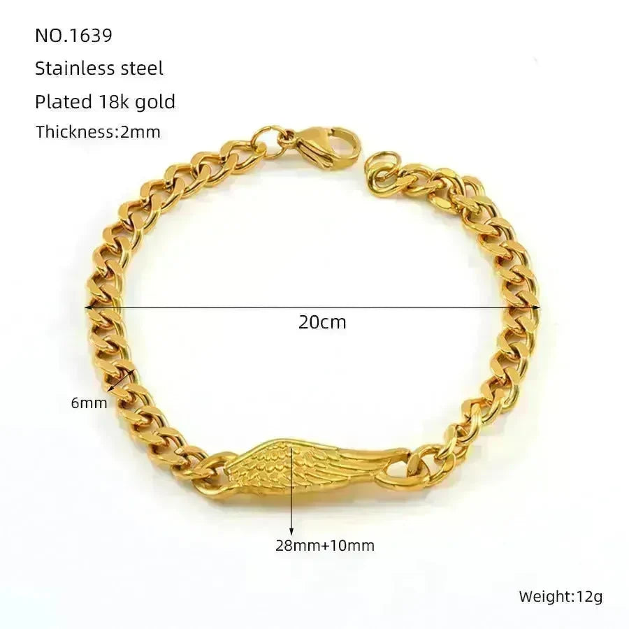 Fashion Stainless Steel Cuban Link Chain Bracelet Numbers - EX-STOCK CANADA