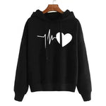 Unisex Heart Print Streetwear Hoodies sweatshirt Pullover Long Sleeve Clothes - EX-STOCK CANADA