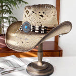 Summer Outdoor Ethnic Style Felt and Straw Cowboy Hat - EX-STOCK Canada