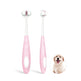 Brosse à dents pour chien à poils nano ultra doux, kit de soin dentaire pour animaux de compagnie, conception à 3 côtés pour un nettoyage facile des dents, adaptée à tous les chiens, pour les dents et les gencives sensibles de votre animal 