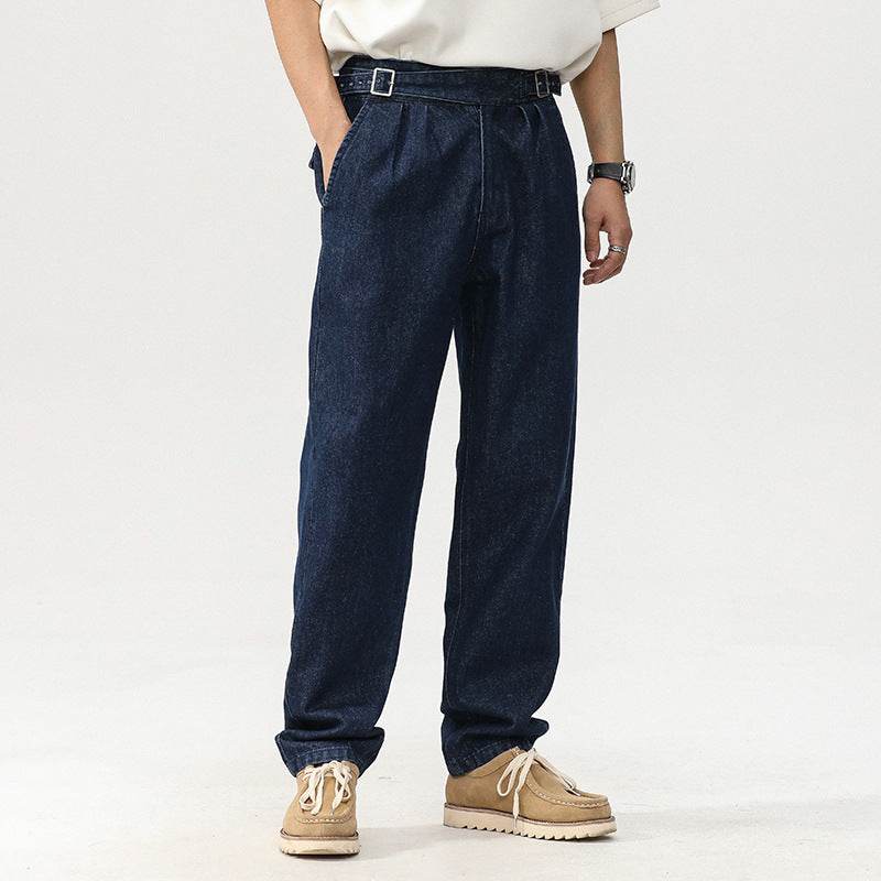 Blue Denim Straight High Waist Jeans pant For Men - EX-STOCK Canada
