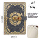 Decorative notebook with gold lock design on a white background