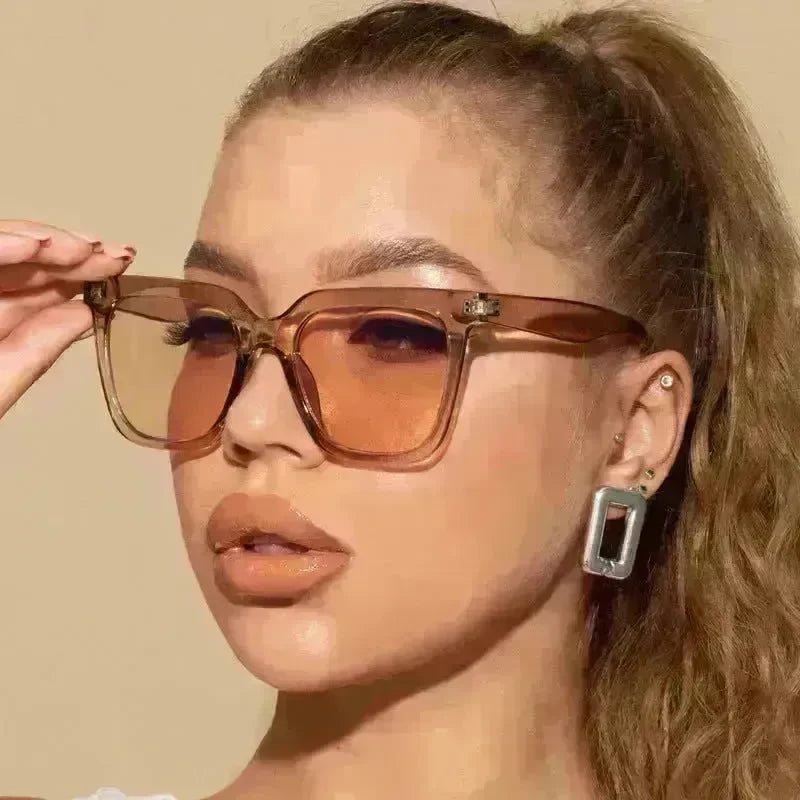 European And American Women Oversized Vintage Polarized Sunglasses Square Cute Trendy Classic Simple shade - EX-STOCK CANADA