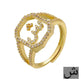 Fashion Micro Inlaid Zircon Arab Letters Ring for women - EX-STOCK CANADA