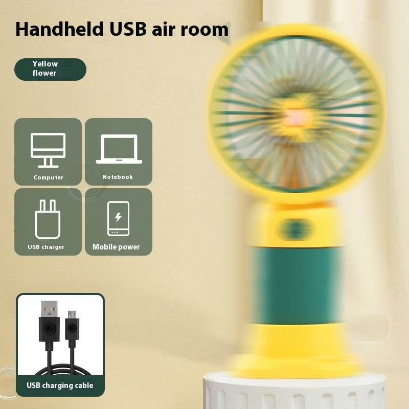 Small Handheld Fan Desktop Cartoon Mini Electric Usb Student Portable Gift - EX-STOCK Canada