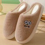 Cute Cartoon Big-eyes Slippers For Couples Winter Warm Non-slip Floor Bedroom Slipper Home Men And Women House Shoes - EX-STOCK Canada