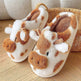 Cute Cartoon Cow Plush Slippers Winter Warm Indoor Bedroom Floor Fuzzy Slipper Couple Non-slip House Shoes - EX-STOCK Canada