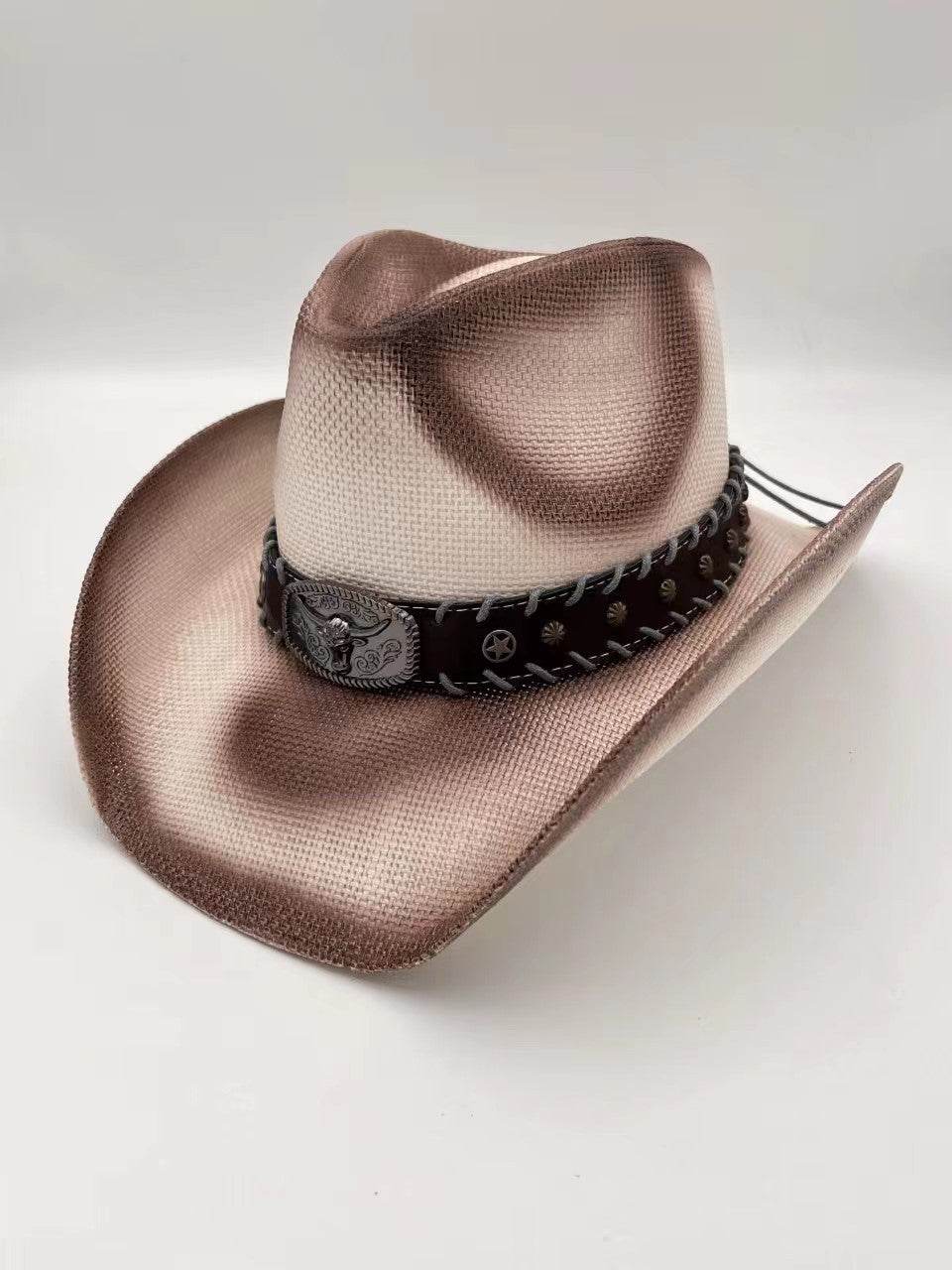 Summer Outdoor Ethnic Style Felt and Straw Cowboy Hat - EX-STOCK Canada