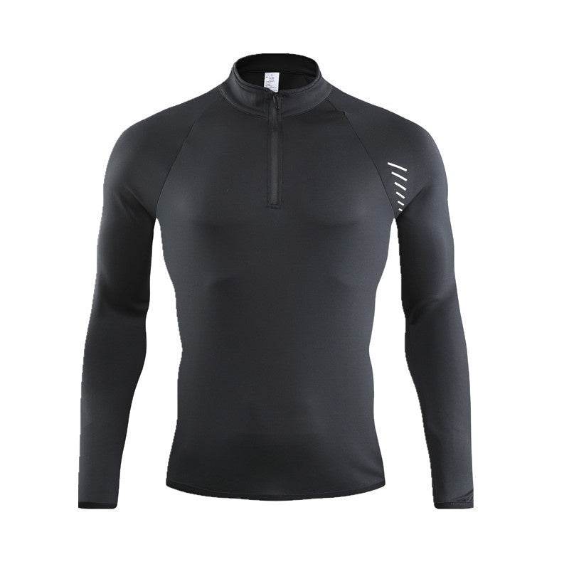 Half Zipper Long Sleeve Workout Top Outdoor Running Quick-drying Gym Shirt - EX-STOCK Canada