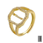 Fashion Micro Inlaid Zircon Arab Letters Ring for women - EX-STOCK CANADA