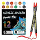 Acrylic Marker Pen Double-headed Stackable Water-based Paint Brush Paint Marker and Highlighter - EX-STOCK CANADA