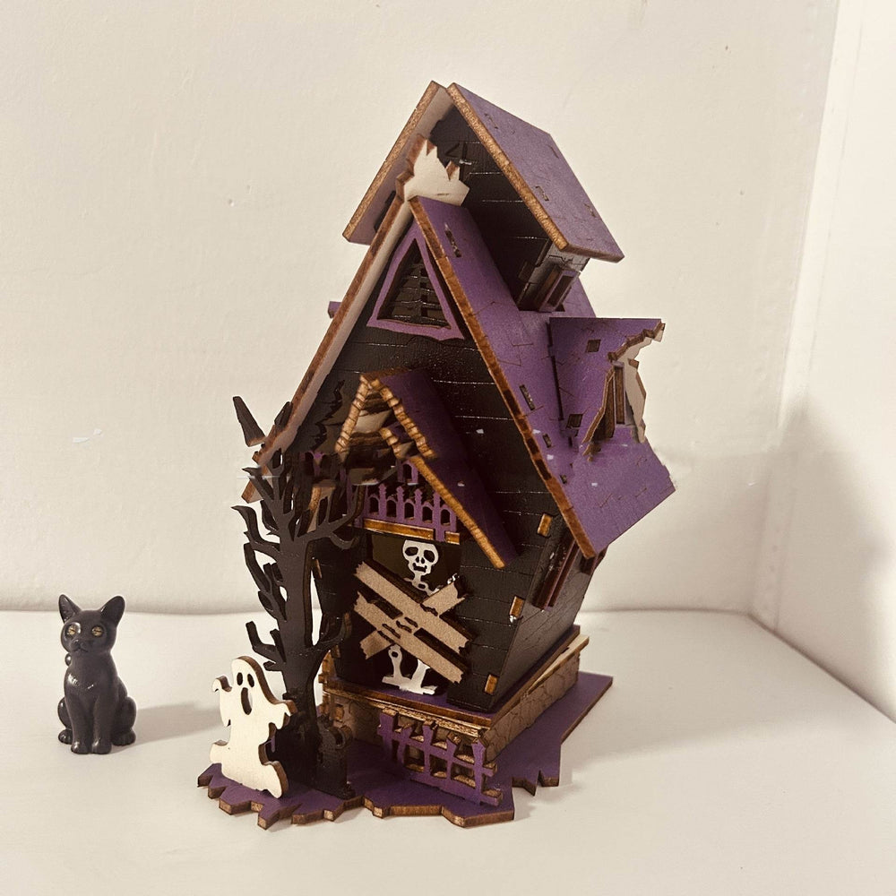 Halloween DIY Wooden Glowing Haunted House Table Decoration - EX-STOCK Canada