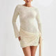 Fashion Suspender Slim Long-sleeved Dress Y2K Charming Hip-hugging V-shaped Backless Bodycon Short Mini Dresses Womens Clothing - EX-STOCK CANADA