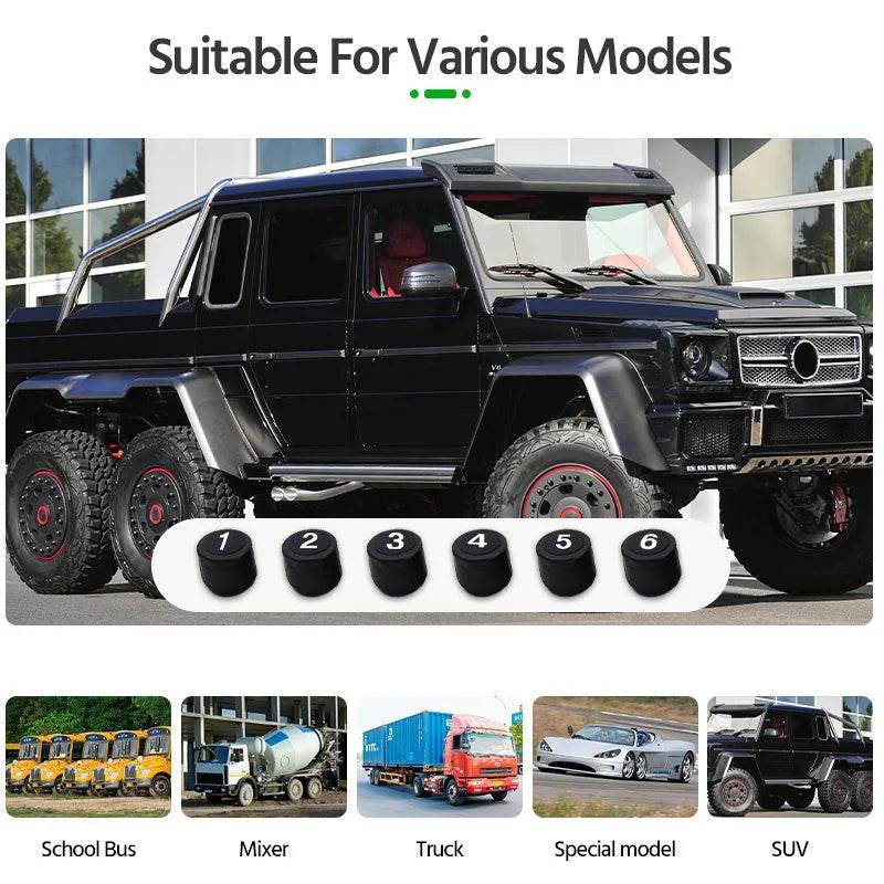 Auto Solar External Tire Pressure Monitor 6 Tire RV Trucks Car Vehicle - EX-STOCK Canada