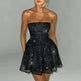 Tube Top Lace Dress With Back Bow-knot Summer Fashion Temperament Mesh Stitching Off-neck Short Mini Skater Dress - EX-STOCK CANADA