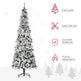 7.5 Foot Pencil Snow Flocked Artificial Christmas Tree With 950 Pine Realistic Branches, Pine Cones, Red Berries, Auto Open, Green EX-STOCK Canada 