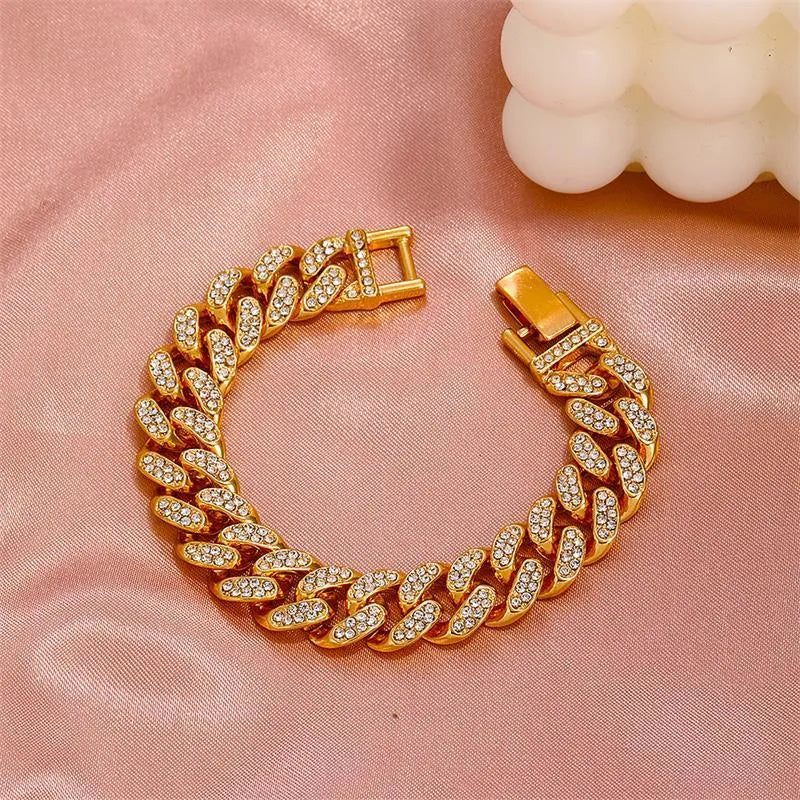 Diamond Cuban Punk Chunky Chain Hihop Bracelet unisex - EX-STOCK CANADA