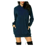 Women Solid Color Hat Dress Sweater Loose Feature Long Sleeves - EX-STOCK CANADA