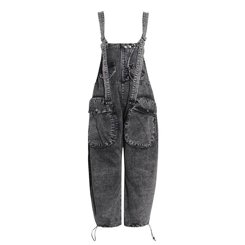 Personality Street Tooling Style Overall Baggy Jeans Pant Women - EX-STOCK Canada