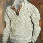 Half button Sweatshirt Men's Winter 3d Digital Printing Pullover Crew neck - EX-STOCK CANADA