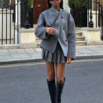 Fall Winter Double Breasted Solid Color Cashmere coat for women - EX-STOCK Canada