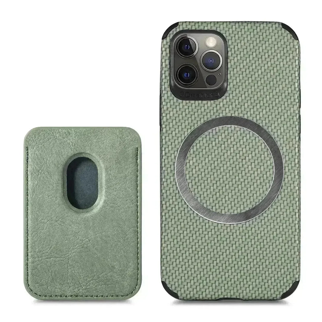 Magnetic Card Holder XR Carbon Fiber Pattern Phone Case - EX-STOCK CANADA